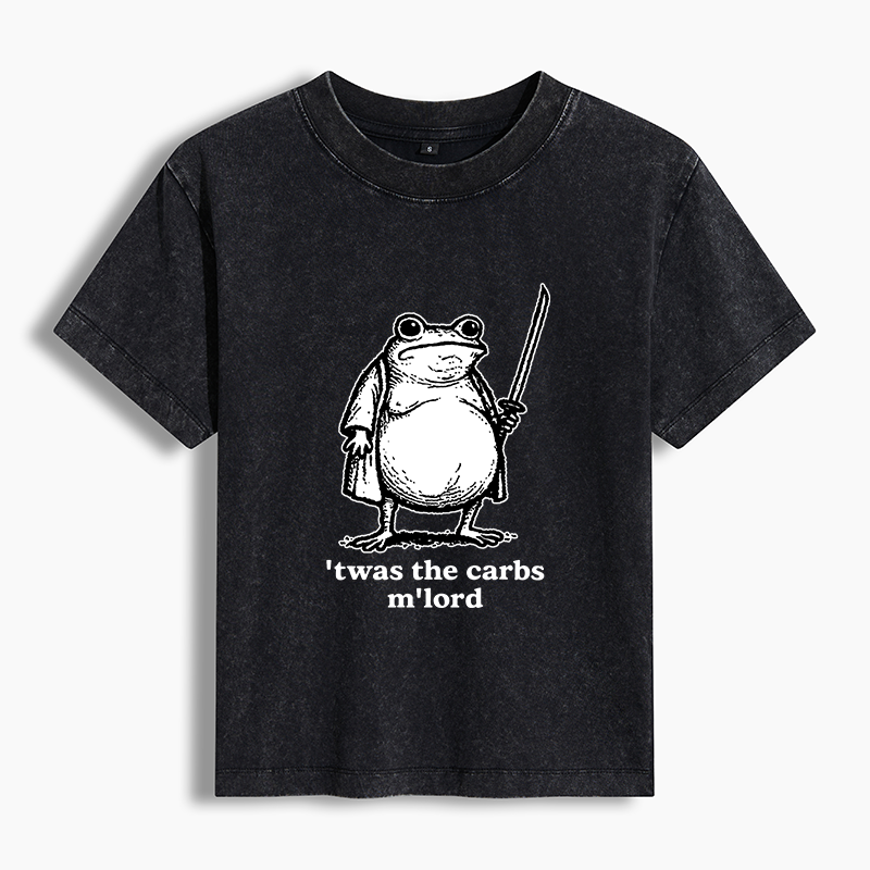 Tokyo-Tiger Funny Fat Samurai Frog Washed T-shirt
