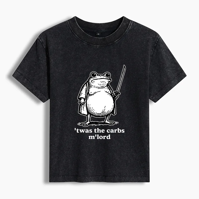 Tokyo-Tiger Funny Fat Samurai Frog Washed T-Shirt Sale