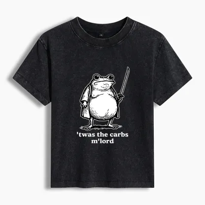 Tokyo-Tiger Funny Fat Samurai Frog Washed T-shirt