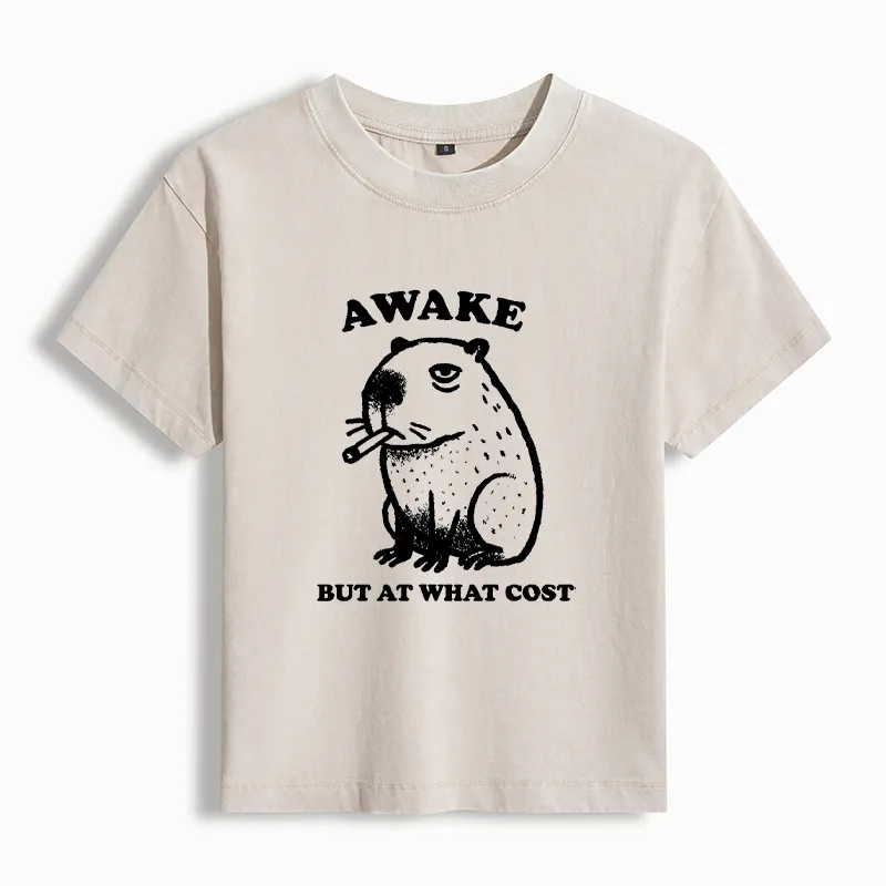 Tokyo-Tiger Smoking Capybara Washed T-shirt