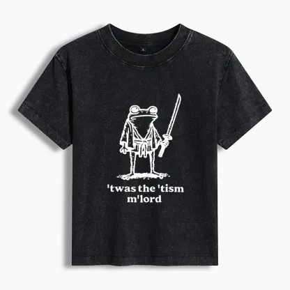 Tokyo-Tiger Focused Samurai Frog Washed T-shirt