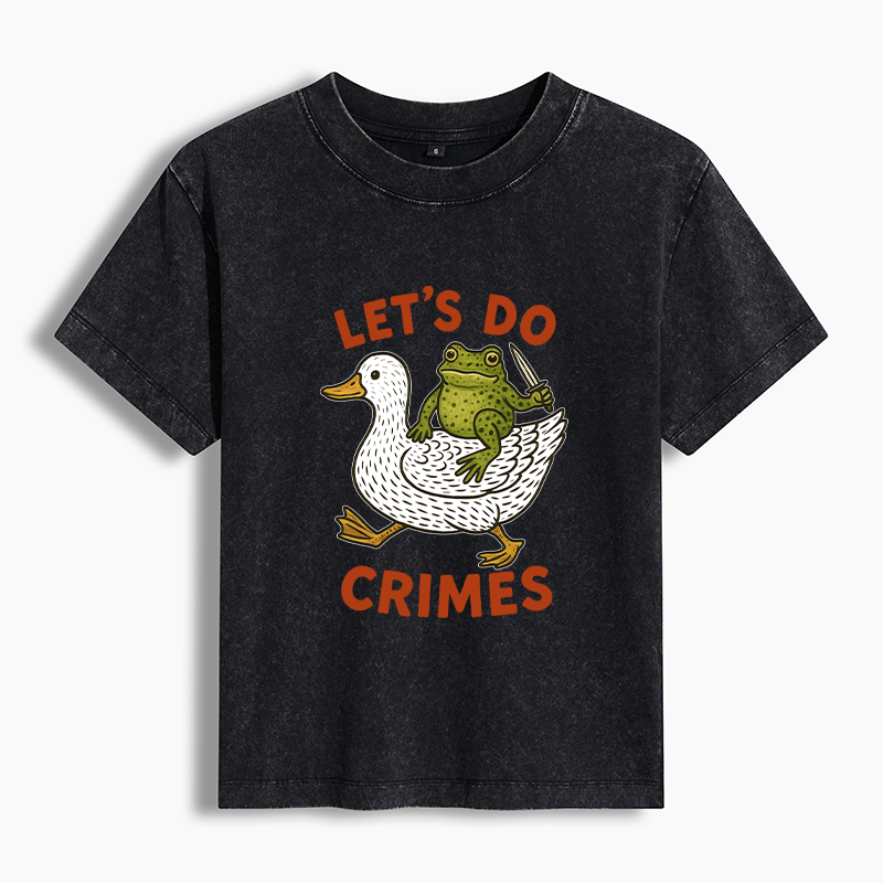 Tokyo-Tiger Frog Ready To Commit Crime Washed T-shirt