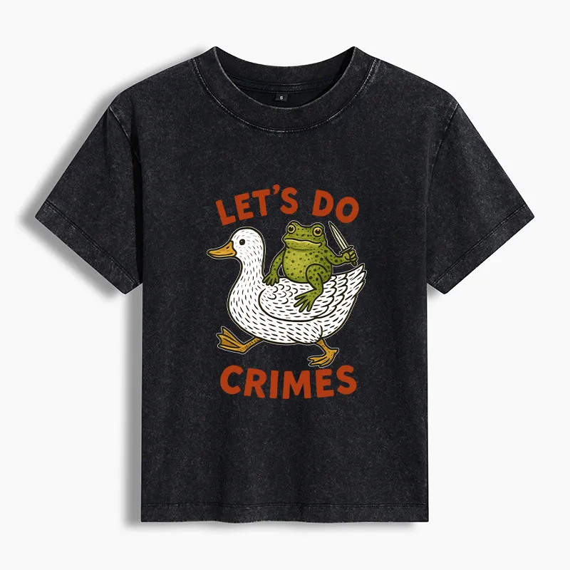 Tokyo-Tiger Frog Ready To Commit Crime Washed T-Shirt Sale