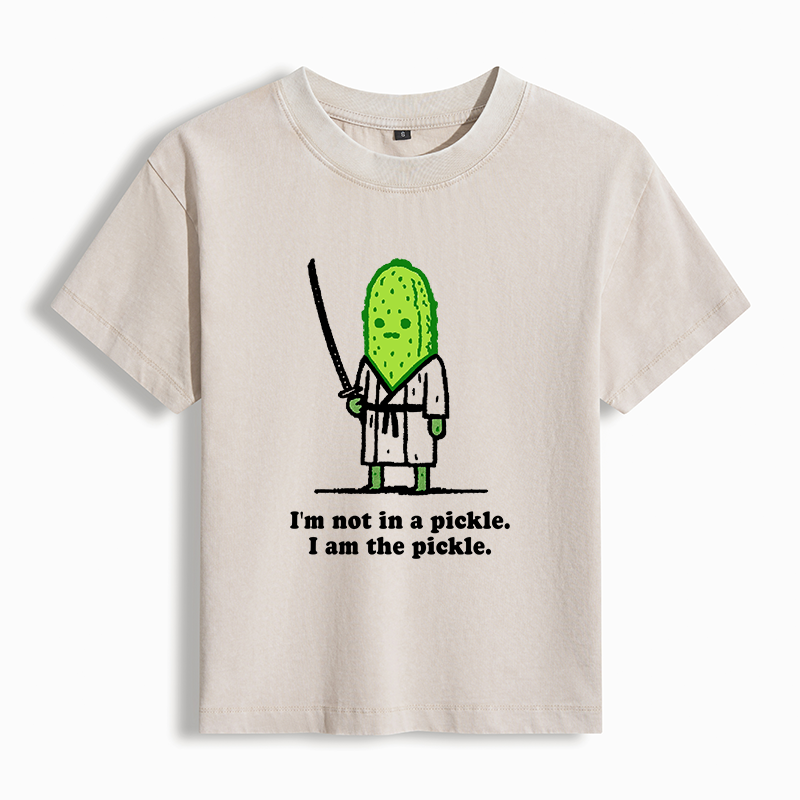 Tokyo-Tiger Funny Cucumber Samurai Washed T-shirt