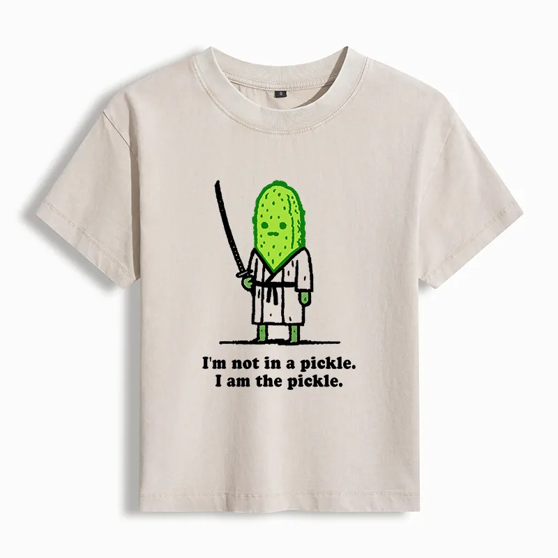 Tokyo-Tiger Funny Cucumber Samurai Washed T-shirt