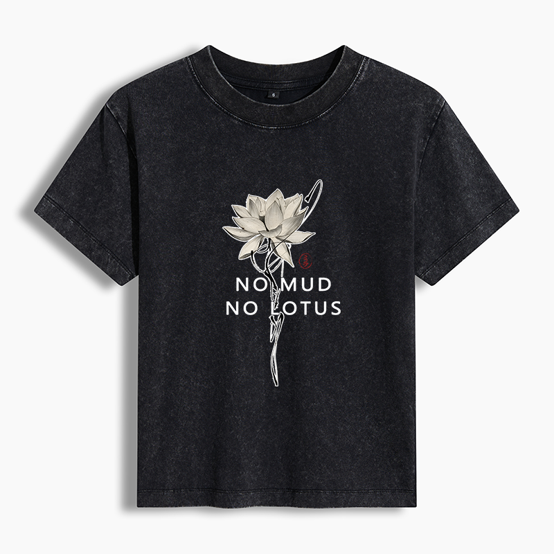 Tokyo-Tiger Japanese Zen Lotus Washed T-shirt