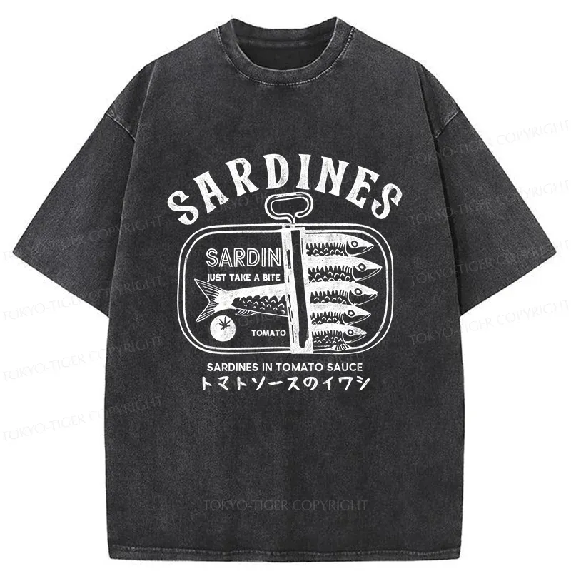 Tokyo-Tiger Delicious Canned Sardine Washed T-Shirt