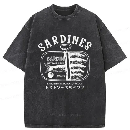 Tokyo-Tiger Delicious Canned Sardine Washed T-Shirt