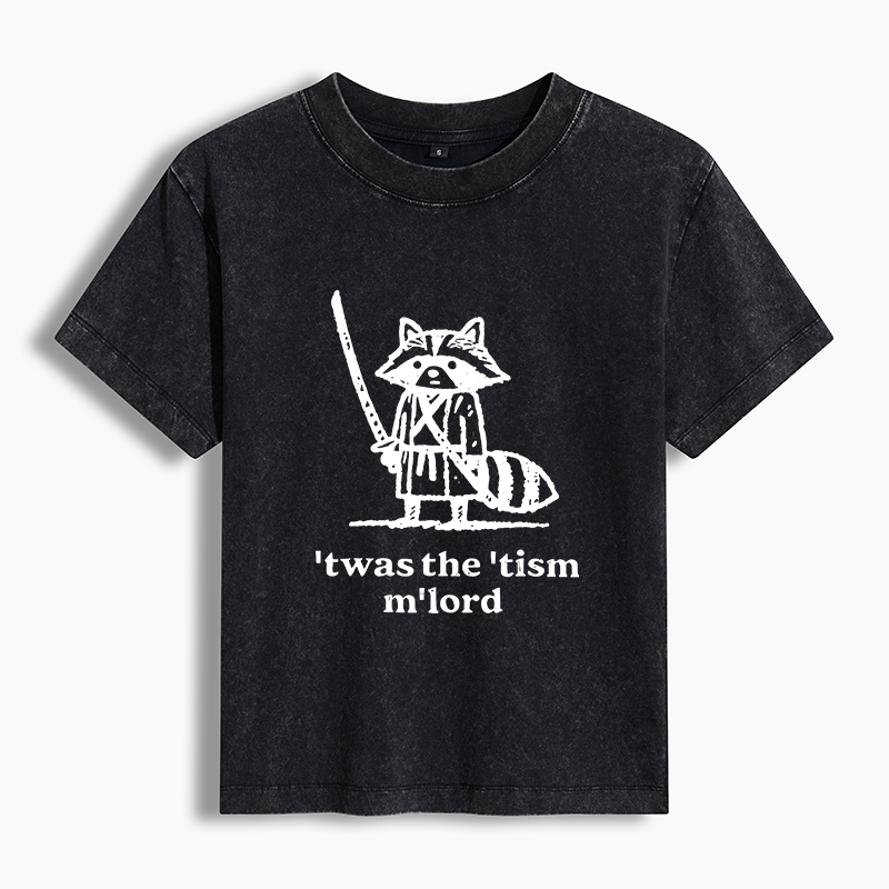Tokyo-Tiger Focused Samurai Raccoon Washed T-shirt
