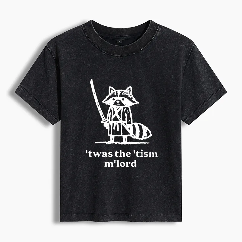 Tokyo-Tiger Focused Samurai Raccoon Washed T-Shirt Sale