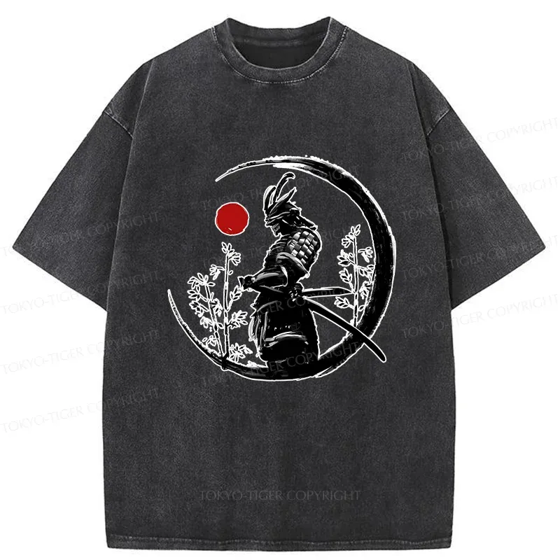 Tokyo-Tiger Bamboo Forest Samurai Washed T-Shirt