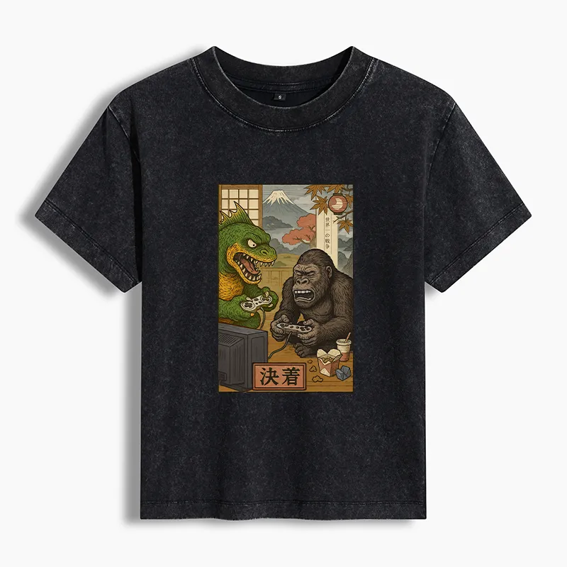 Tokyo-Tiger Monsters Play Games Washed T-Shirt Sale