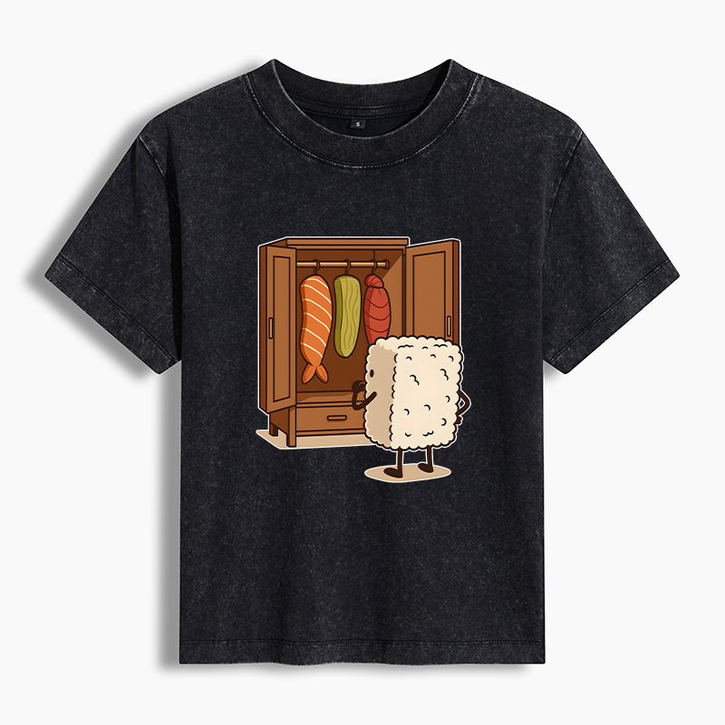 Tokyo-Tiger Sushi Pick Out Clothes Washed T-shirt
