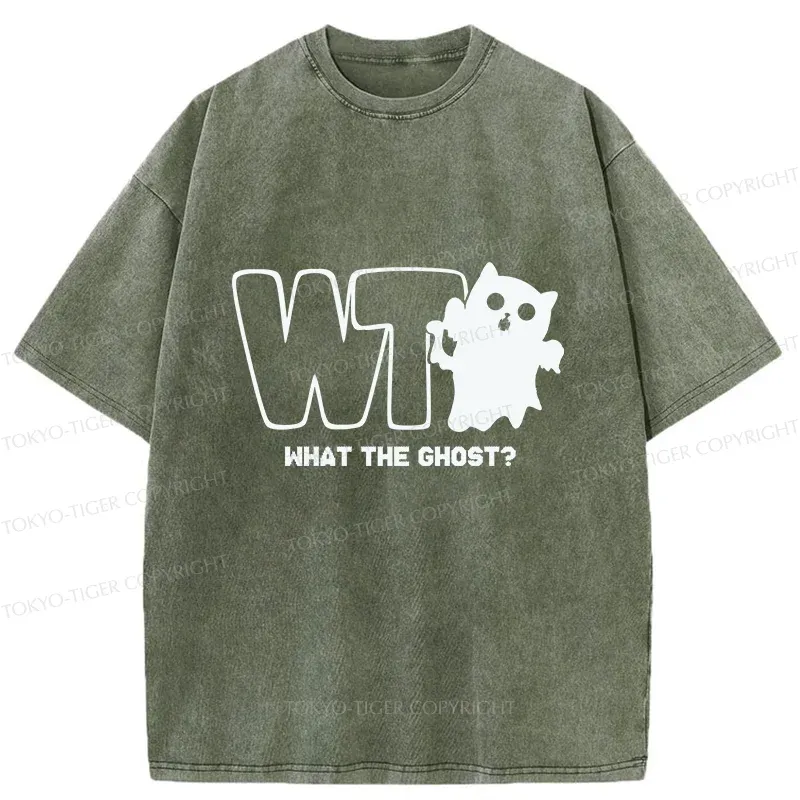 Tokyo-Tiger What The Ghost? Washed T-Shirt Sale