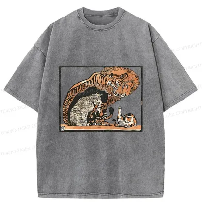 Tokyo-Tiger Adorable Felines Washed T-Shirt