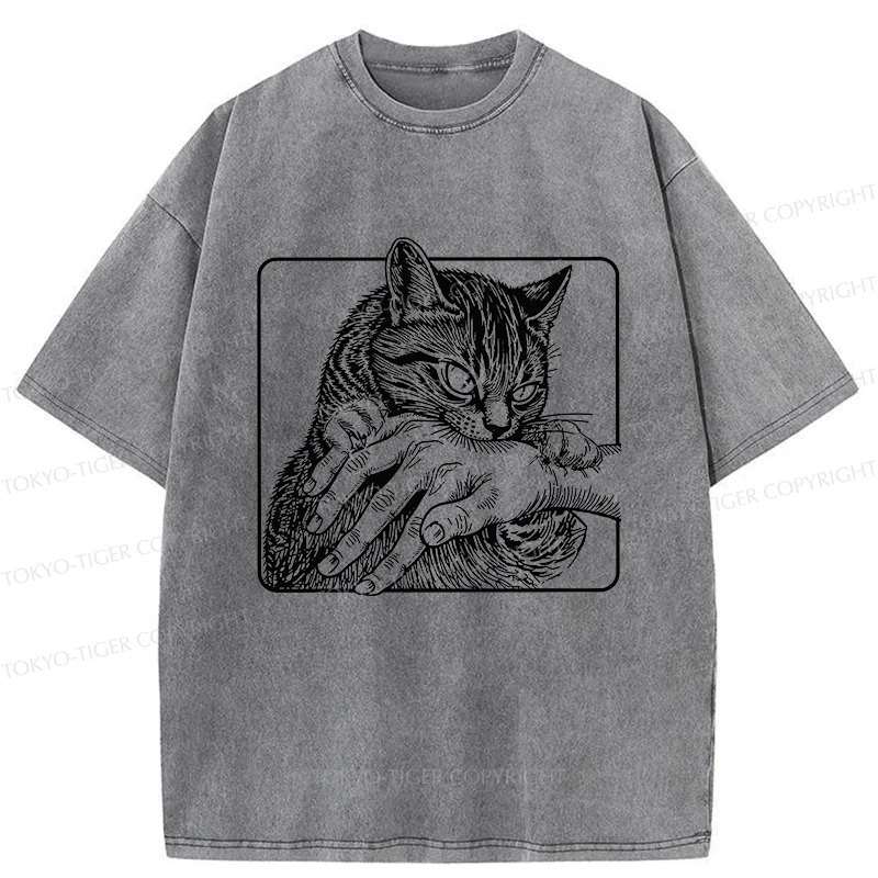 Tokyo-Tiger Vicious Cat Washed T-Shirt