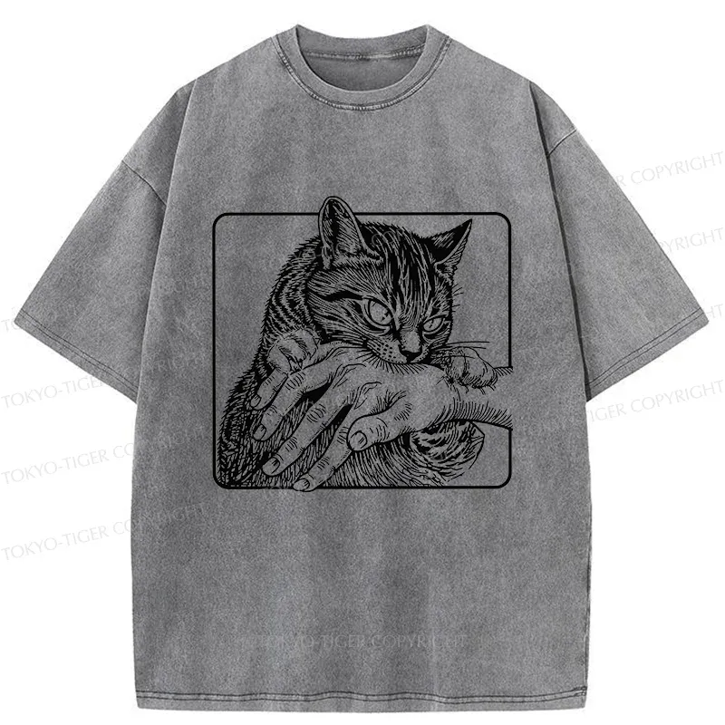Tokyo-Tiger Vicious Cat Washed T-Shirt
