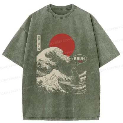 Tokyo-Tiger Bruh Cat Washed T-Shirt