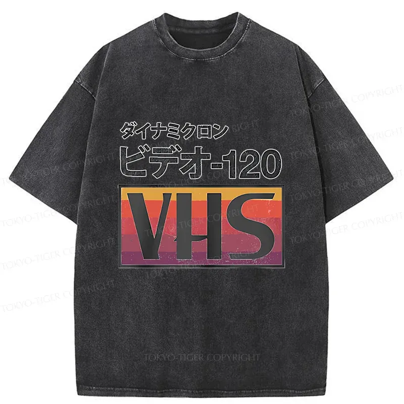 Tokyo-Tiger Retro Japanese VHS Washed T-Shirt