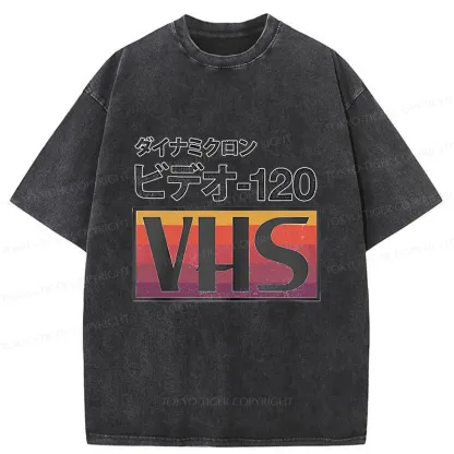 Tokyo-Tiger Retro Japanese VHS Washed T-Shirt