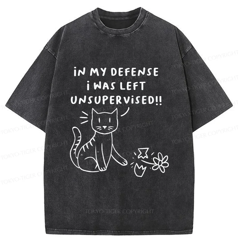 Tokyo-Tiger Cat Breaking The Vase Washed T-Shirt