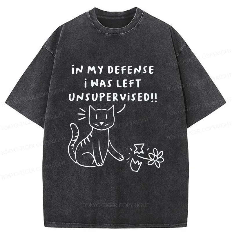 Tokyo-Tiger Cat Breaking The Vase Washed T-Shirt