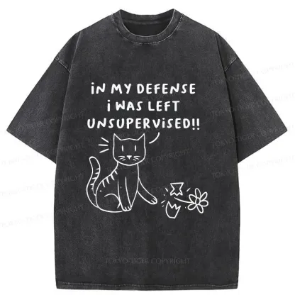 Tokyo-Tiger Cat Breaking The Vase Washed T-Shirt