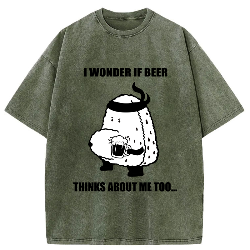 Tokyo-Tiger Onigiri With A Beer Belly Washed T-Shirt