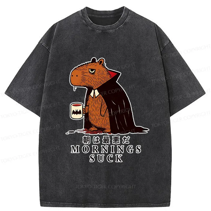 Tokyo-Tiger Vampire Capybara Washed T-Shirt