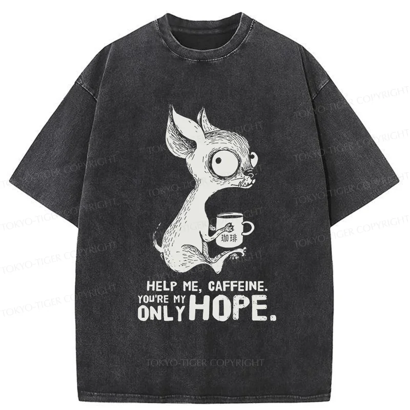 Tokyo-Tiger Caffeine In Need Washed T-Shirt