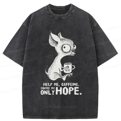 Tokyo-Tiger Caffeine In Need Washed T-Shirt