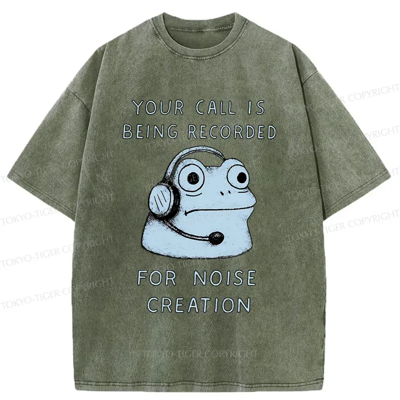 Tokyo-Tiger Funny Phone Records Frog Washed T-Shirt