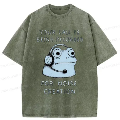 Tokyo-Tiger Funny Phone Records Frog Washed T-Shirt