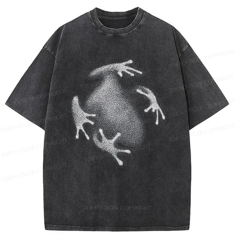 Tokyo-Tiger Ink Painting Of Frog Washed T-Shirt