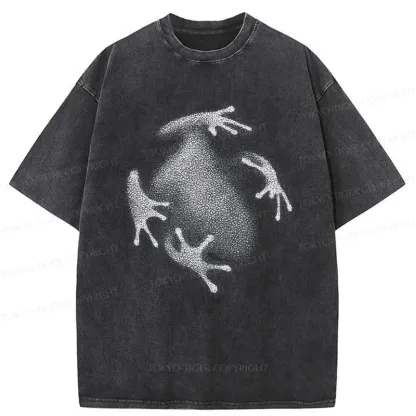 Tokyo-Tiger Ink Painting Of Frog Washed T-Shirt
