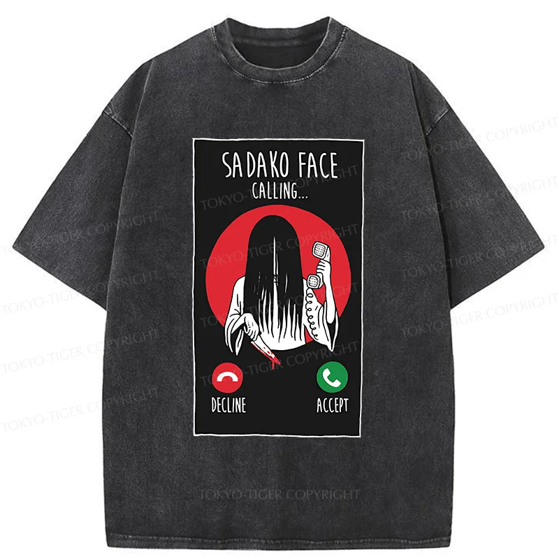 Tokyo-Tiger Sadako Is Calling You Washed T-Shirt