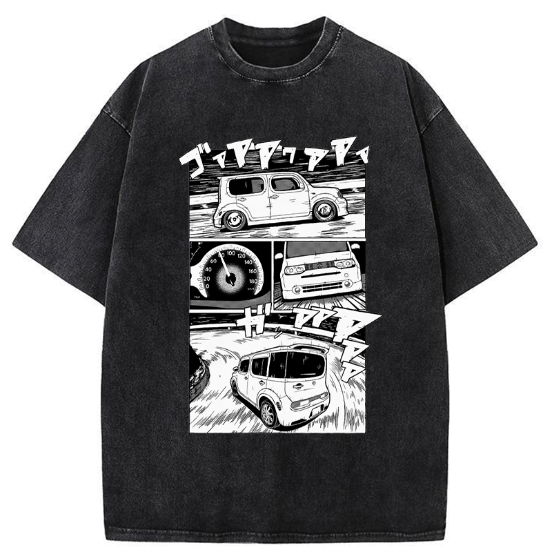 Tokyo-Tiger Japanese Nissan Cube Washed T-Shirt
