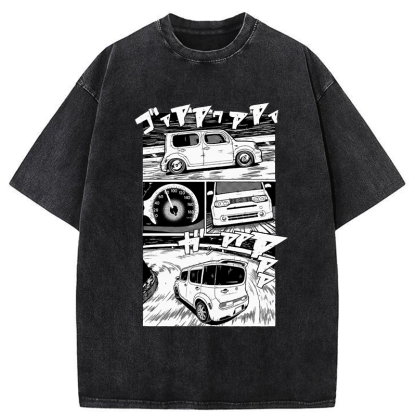 Tokyo-Tiger Japanese Nissan Cube Washed T-Shirt