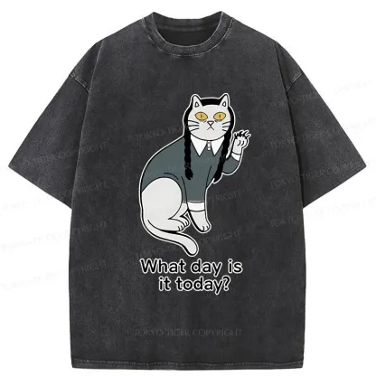 Tokyo-Tiger Cat Girl Funny Washed T-Shirt