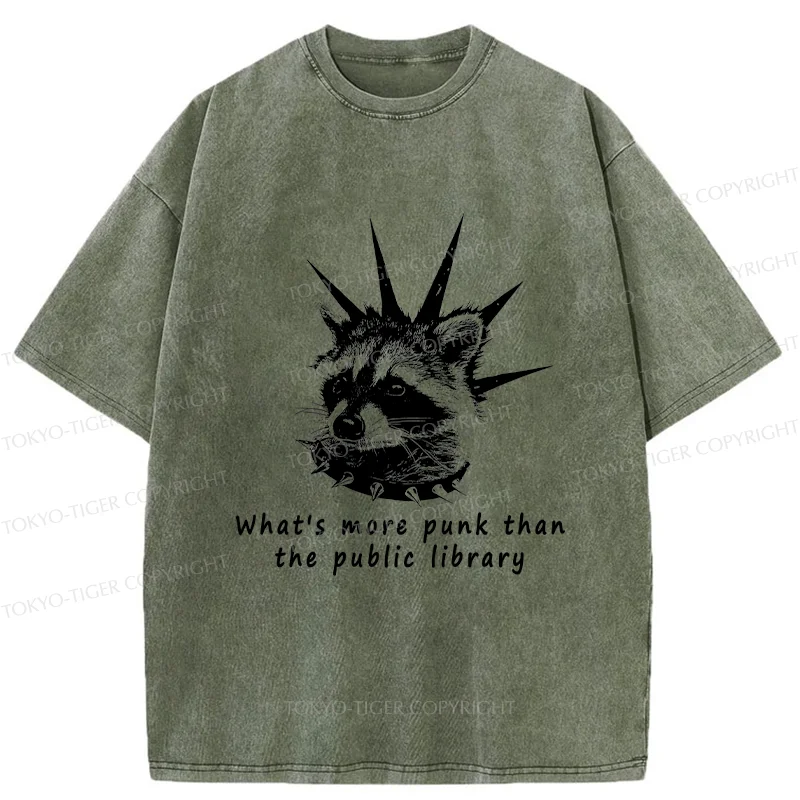 Tokyo-Tiger Punk Raccoon Washed T-Shirt