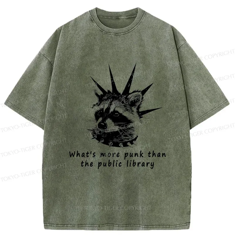 Tokyo-Tiger Punk Raccoon Washed T-Shirt