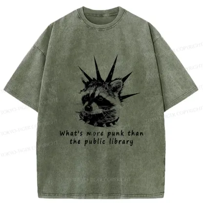 Tokyo-Tiger Punk Raccoon Washed T-Shirt