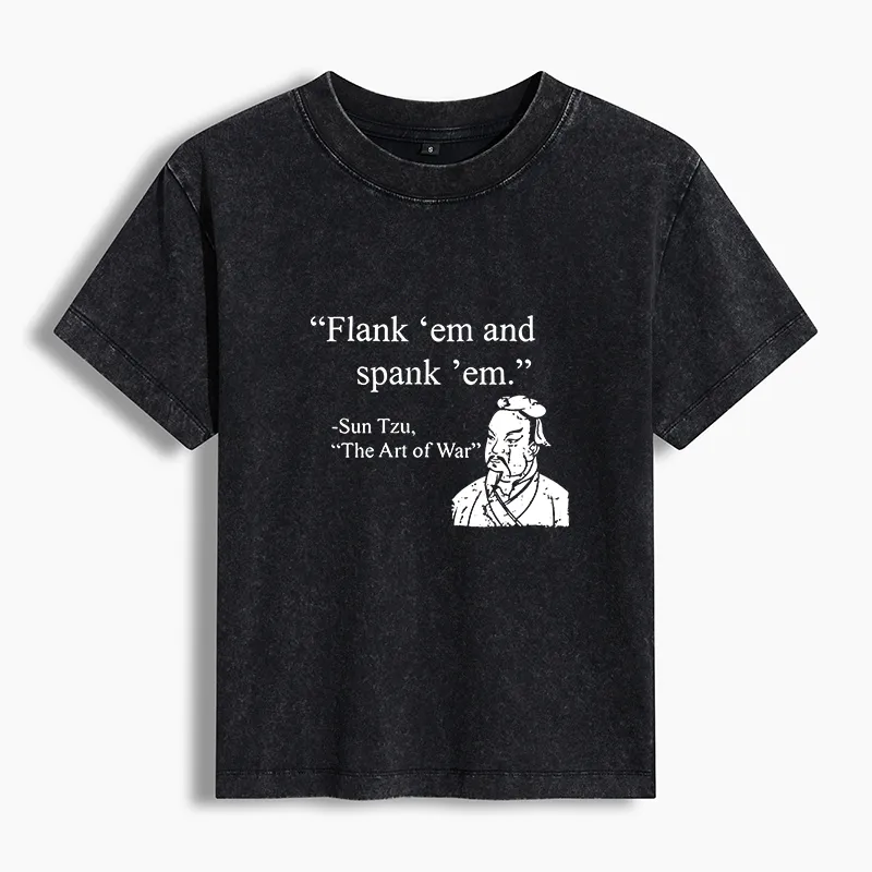 Tokyo-Tiger The Art Of War Funny Women's Washed T-shirt