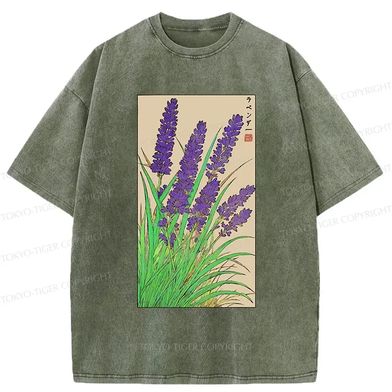 Tokyo-Tiger Japanese Lavender Washed T-Shirt