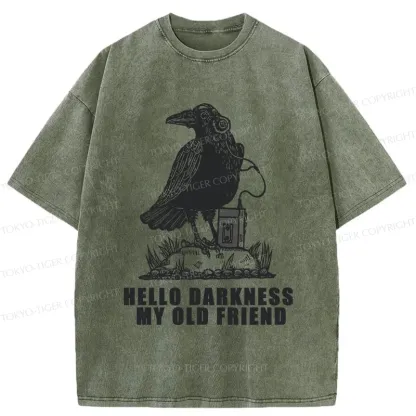 Tokyo-Tiger Crows Listening To Music Washed T-Shirt