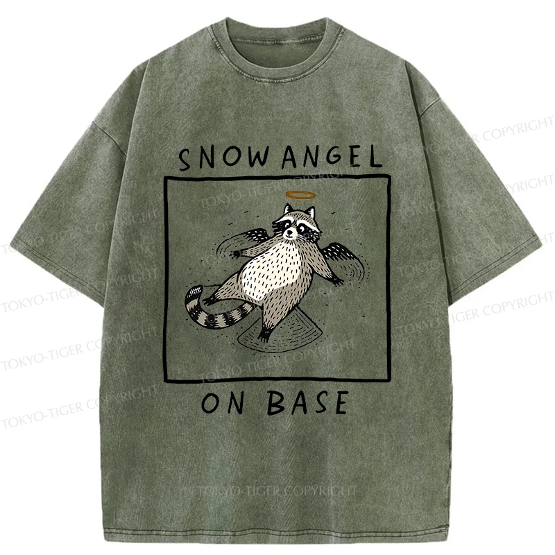 Tokyo-Tiger Raccoon Angel Washed T-Shirt