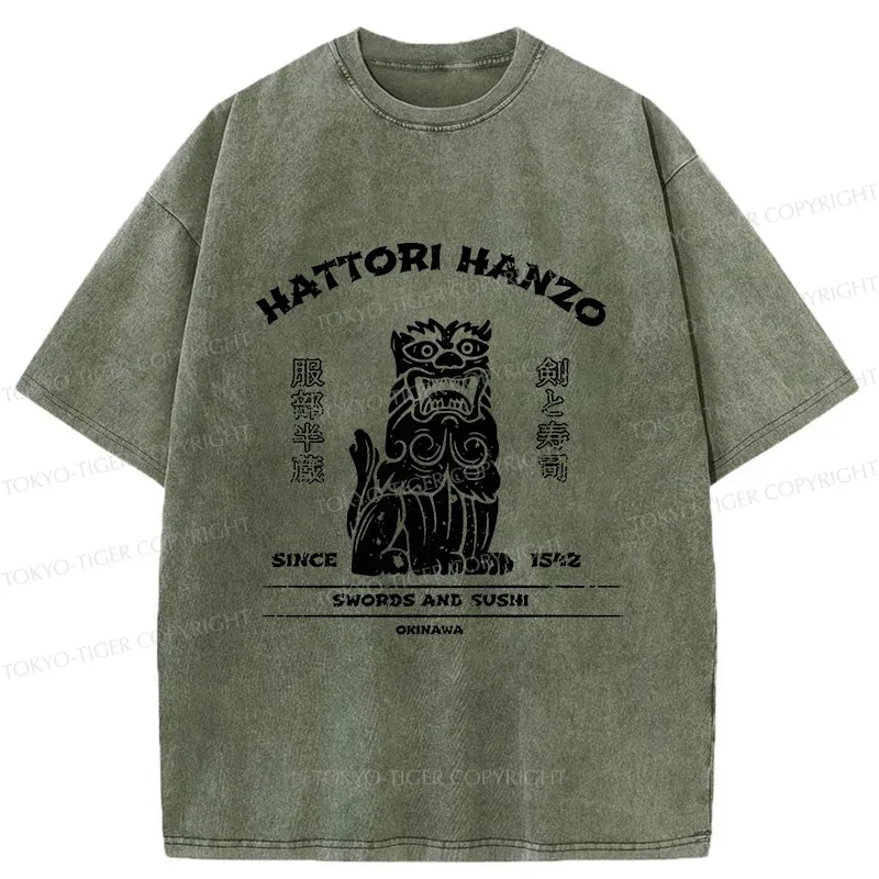 Tokyo-Tiger Hattori Hanzo Japan Sushi Washed T-Shirt
