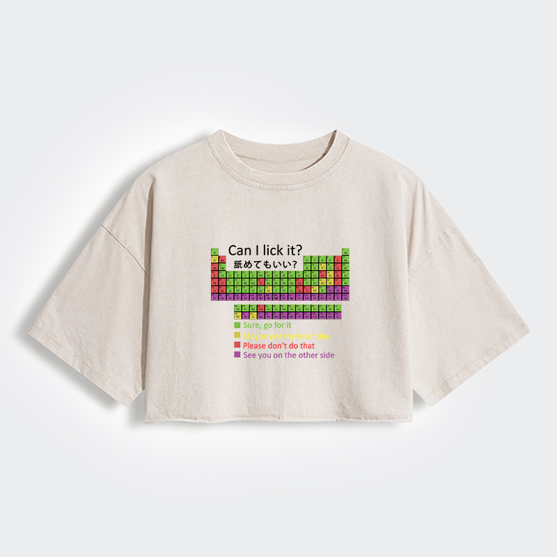 Tokyo-Tiger Can I Lick It Women's Washed Crop T-Shirt