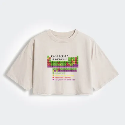 Tokyo-Tiger Can I Lick It Women's Washed Crop T-Shirt