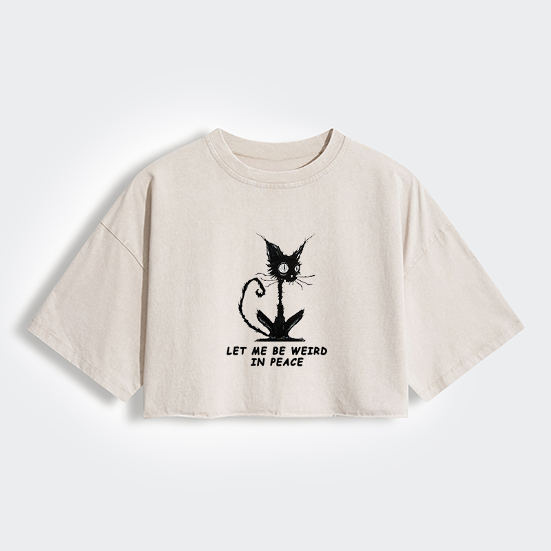 Tokyo-Tiger Cat Gradually Became Strange Women's Washed Crop T-Shirt